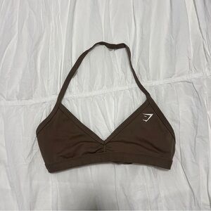 GYMSHARK Brown Triangle Backless Bralette